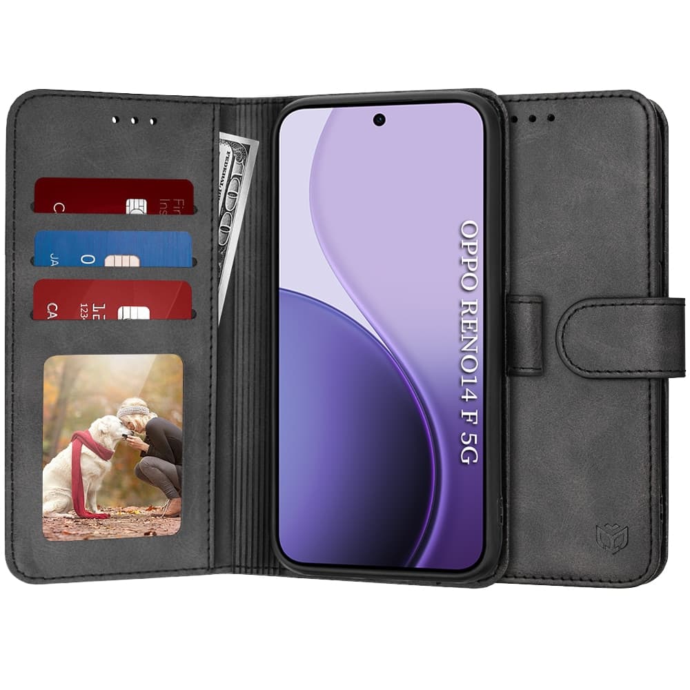Techsuit Diary Book - θήκη για Oppo Reno14 / F FS 5G - Μαύρο