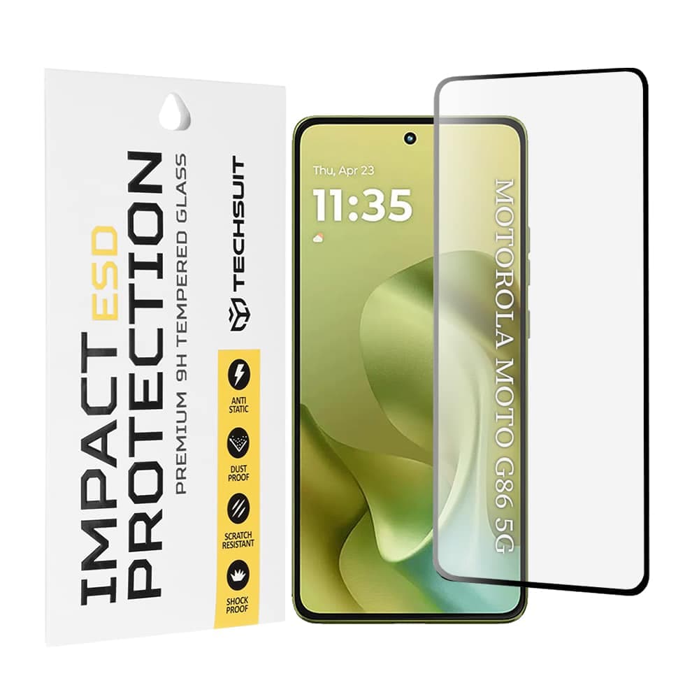 Techsuit - Αντιστατική Γυάλινη Προστασία - Motorola Moto G86 / G86 Power - Μαύρο