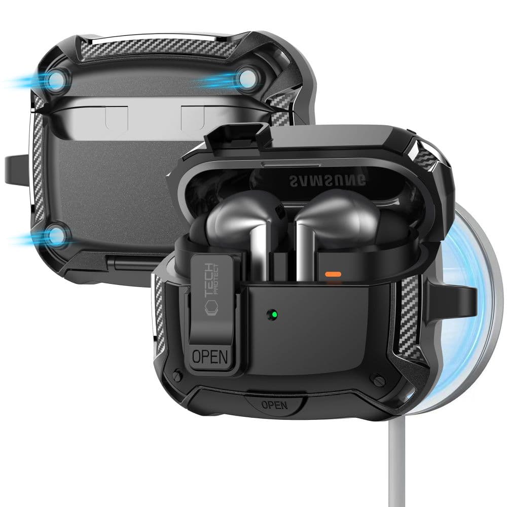Tech-Protect Carbonox Magsafe Για Samsung Galaxy Buds 3 / 3 Fe / 3 Pro Μαυρο 2
