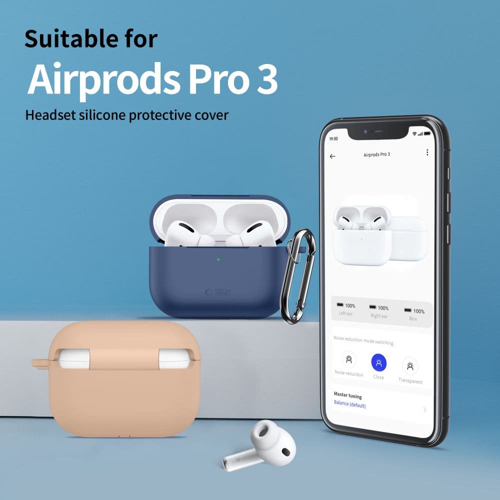 Θήκη Σιλικόνης Tech-Protect Με Κλιπ Για Apple Airpods Pro 3 - Ελιά 5