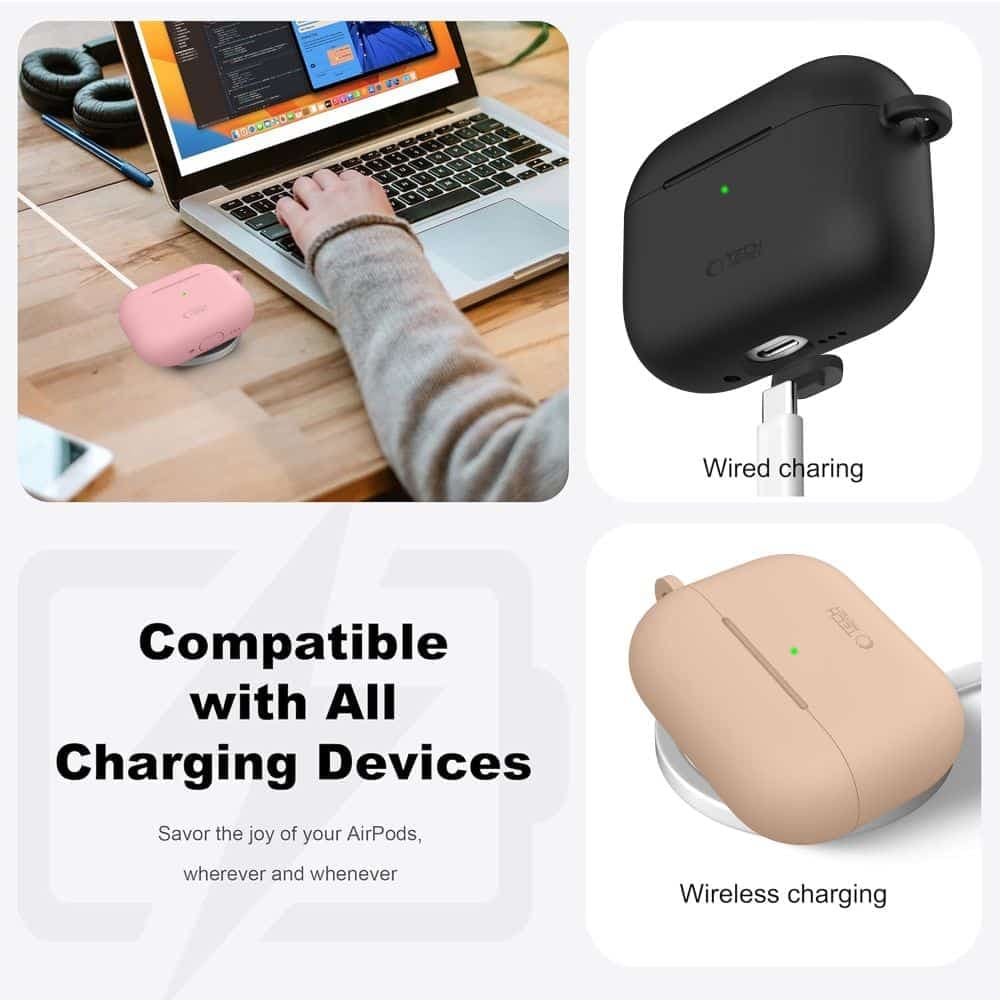 Θήκη Σιλικόνης Tech-Protect Με Κλιπ Για Apple Airpods Pro 3 - Ελιά 6