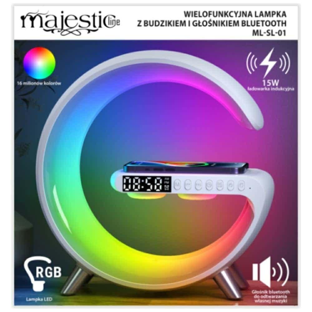 Πολυλειτουργική Λάμπα Majesticline Με Ρολόι Ξυπνητήρι Και Ηχείο Bluetooth Λευκή 10