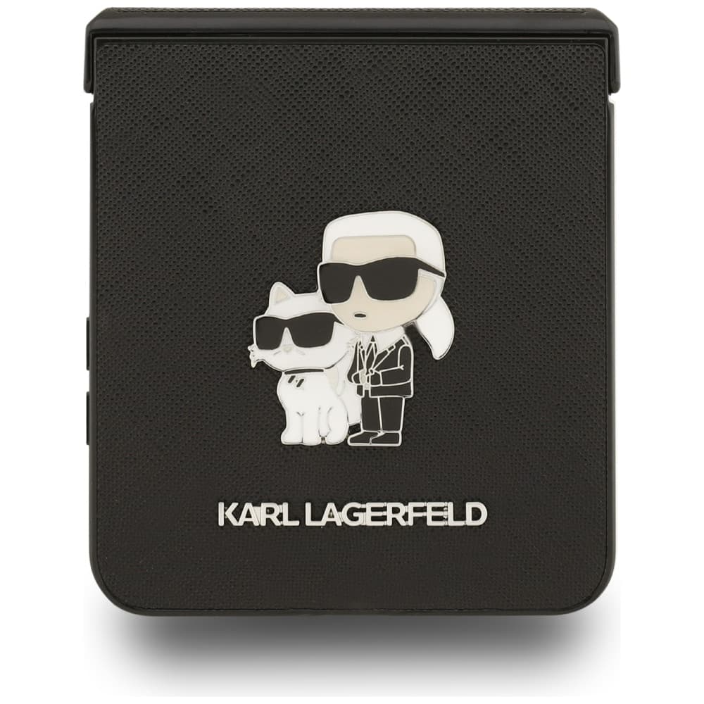 Karl Lagerfeld Saffiano Karl&Choupette Pin - θήκη για Samsung Galaxy Z Flip7 - Μαύρο 5