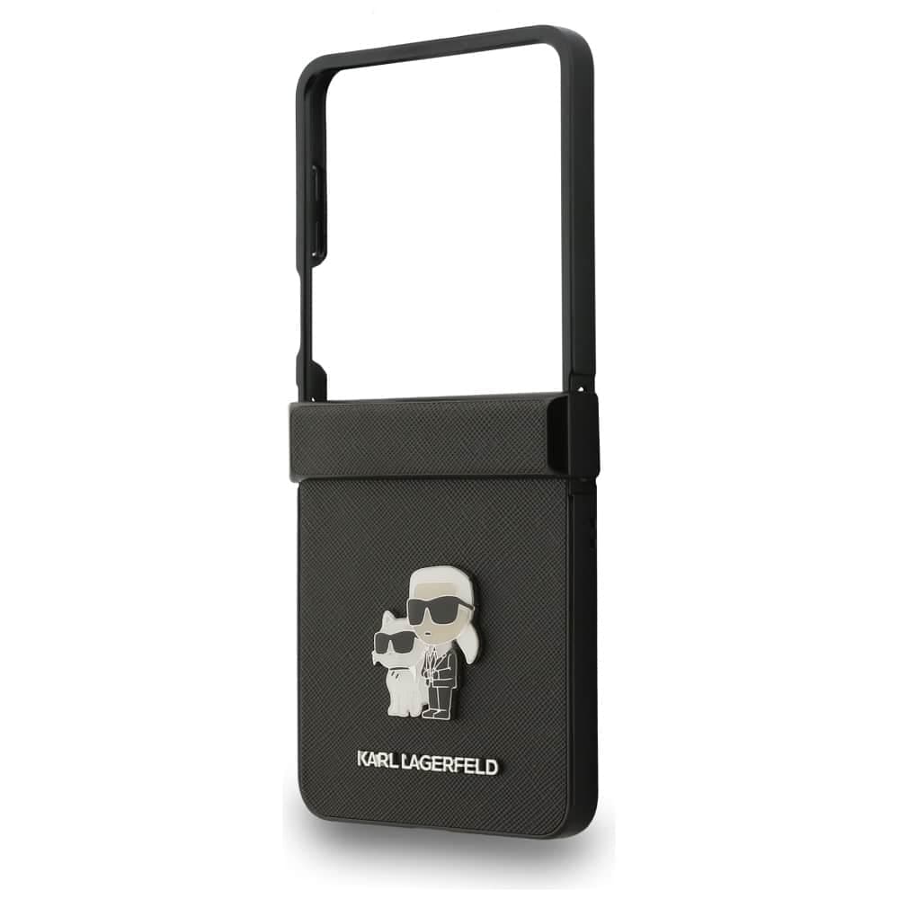 Karl Lagerfeld Saffiano Karl&Choupette Pin - θήκη για Samsung Galaxy Z Flip7 - Μαύρο 6