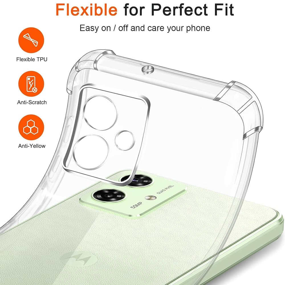 Techsuit Shockproof Clear Silicone - θήκη για Motorola Moto G54 Power - Διάφανο 3