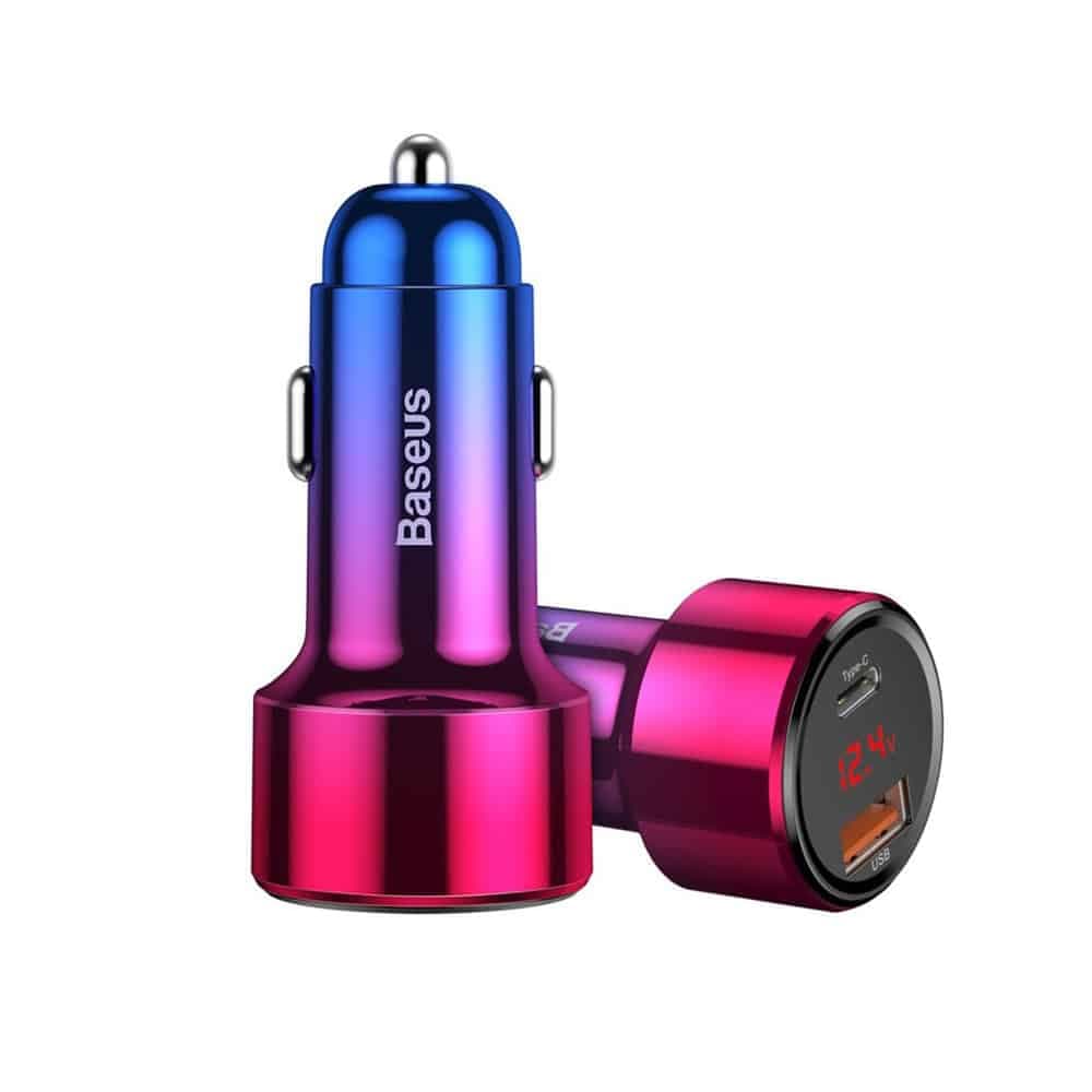 Baseus Magic Car Charger USB + USB-C QC 4.0  PD 45W (Κόκκινο/Μπλε)
