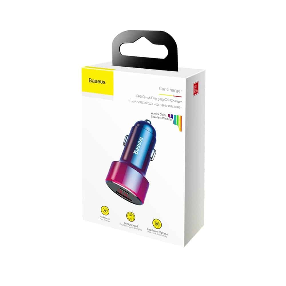 Baseus Magic Car Charger USB + USB-C QC 4.0  PD 45W (Κόκκινο/Μπλε) 7