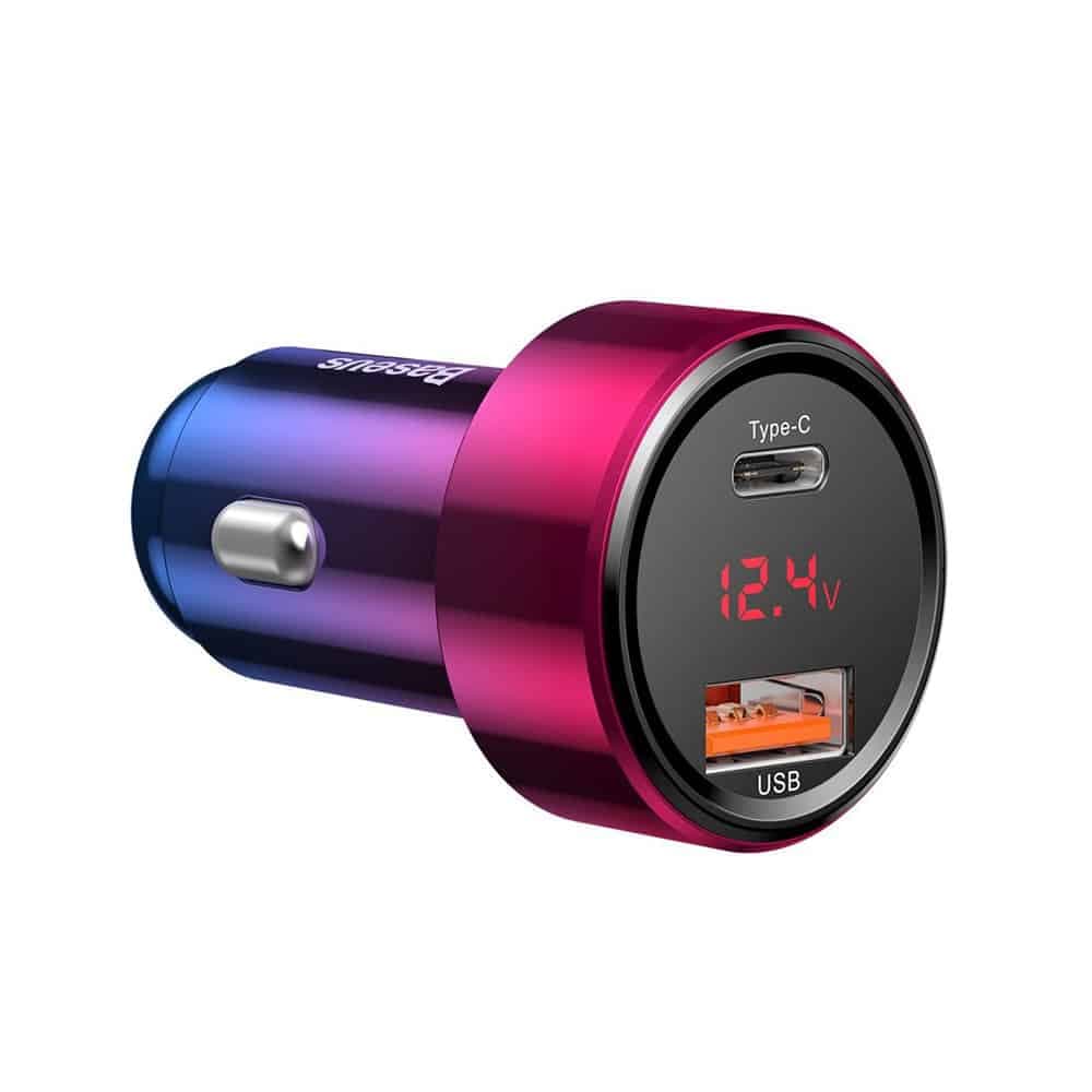 Baseus Magic Car Charger USB + USB-C QC 4.0  PD 45W (Κόκκινο/Μπλε) 3