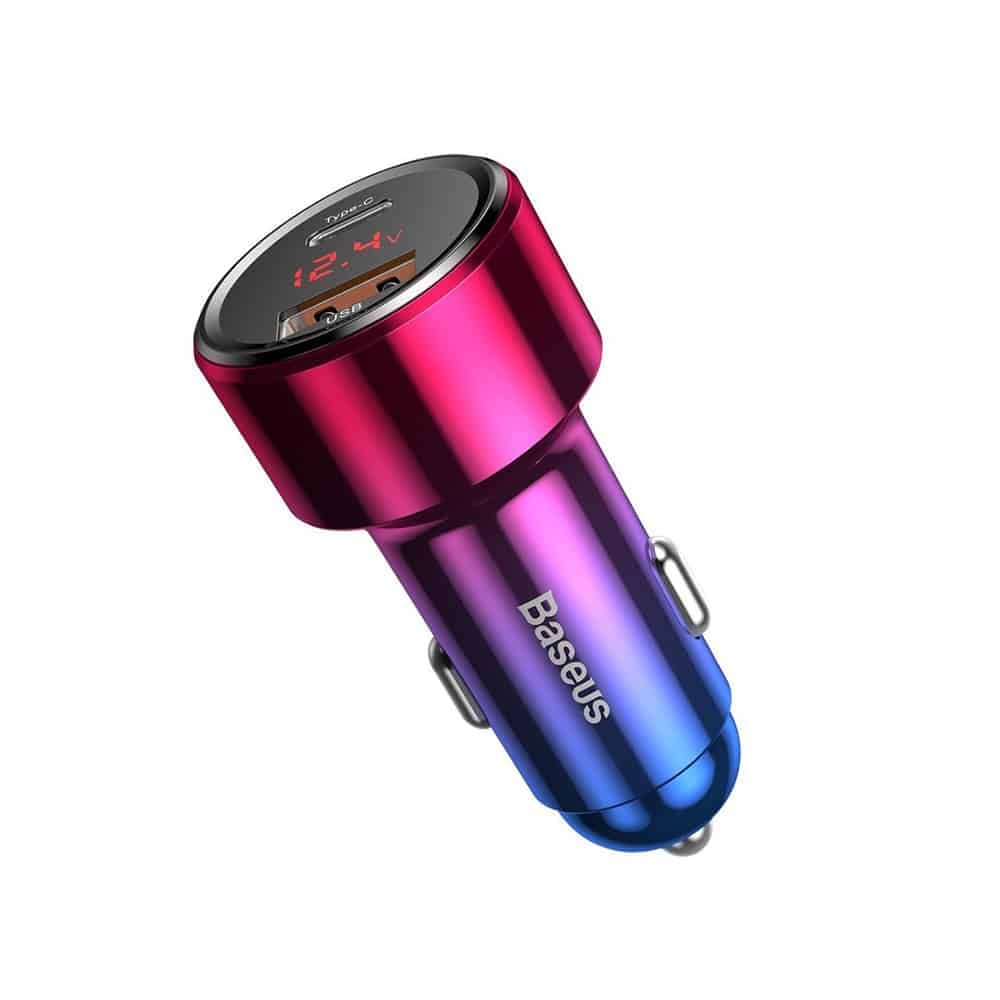 Baseus Magic Car Charger USB + USB-C QC 4.0  PD 45W (Κόκκινο/Μπλε) 4
