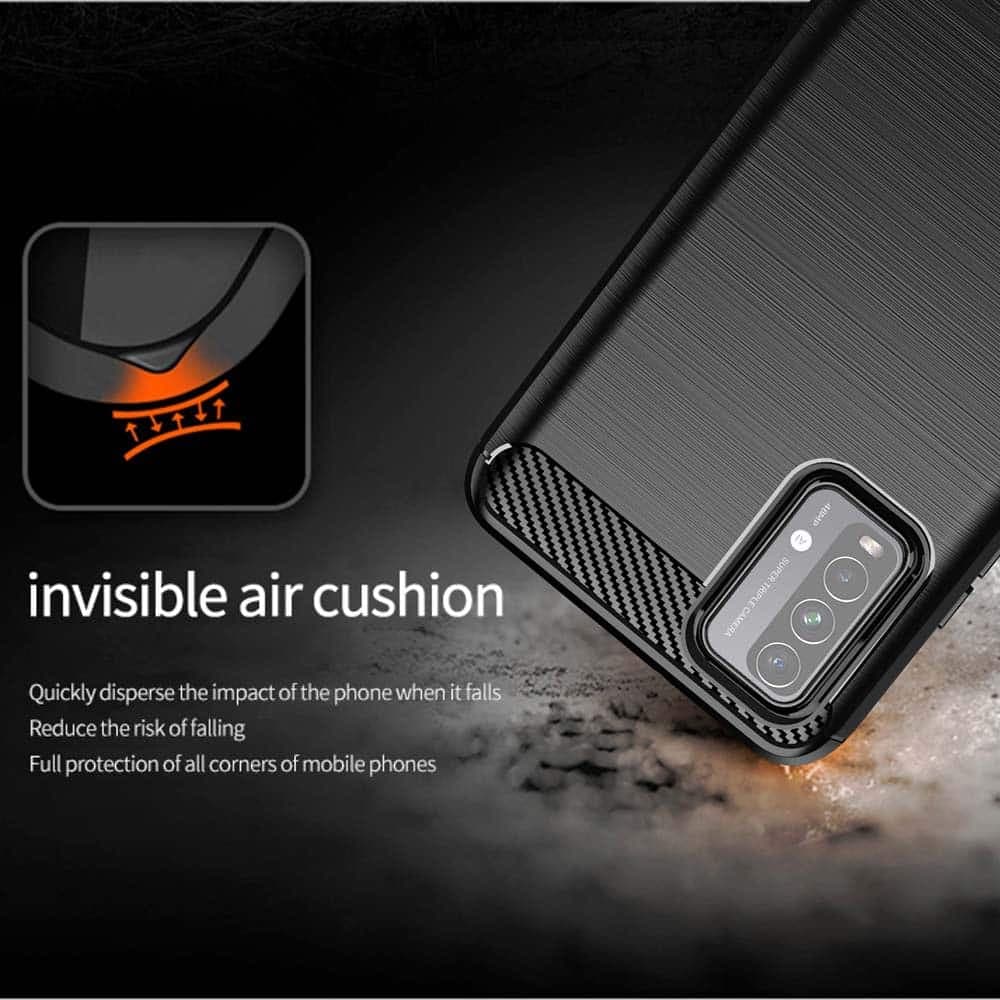 Techsuit Carbon Silicone - θήκη για Xiaomi Redmi 9T - Μαύρο 2