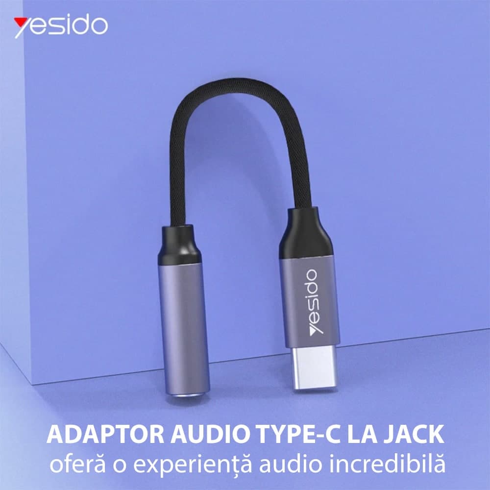 Yesido - Αντάπτορας Ήχου (yau19) - Type-C Σε Jack 3.5mm - Μαύρος 2