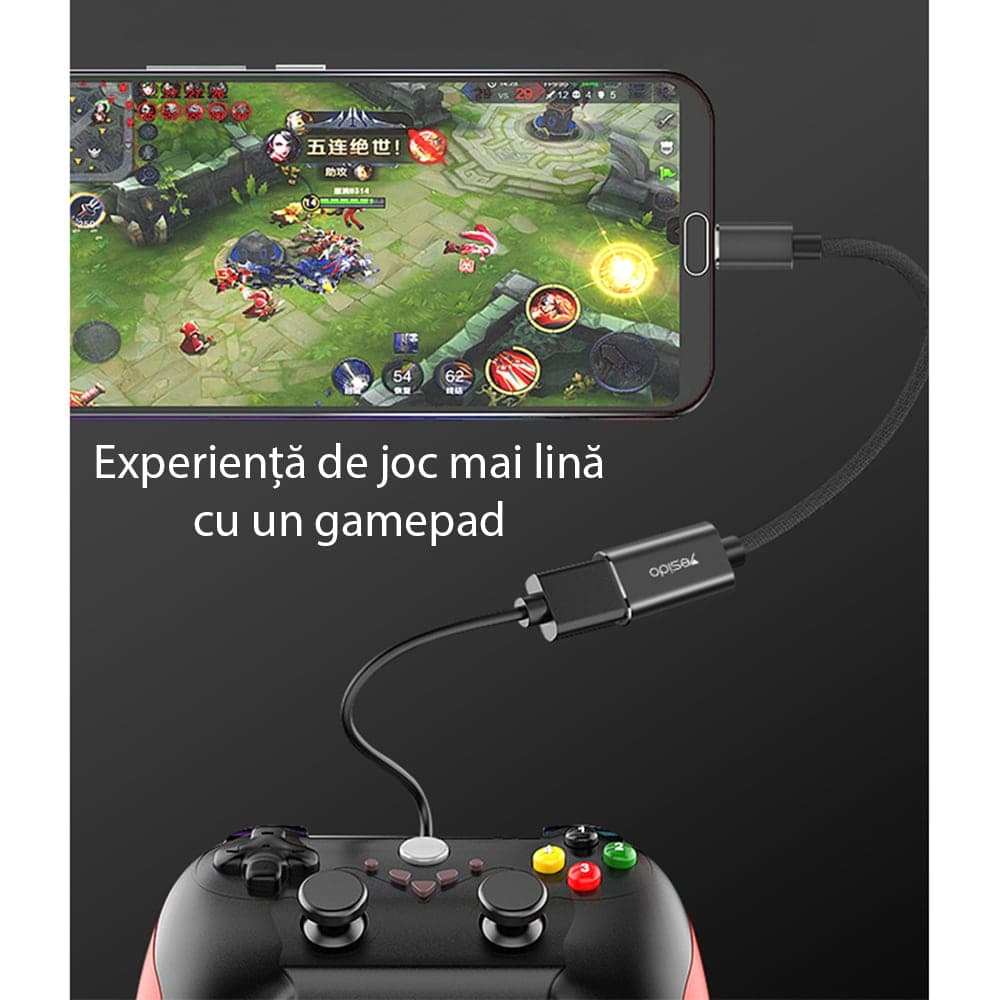 Yesido - Otg Καλώδιο Adapter (gs01) - Type-C To Usb 2.0, Plug & Play - Black 3