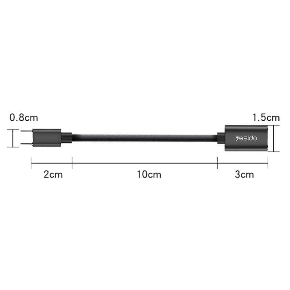 Yesido - Otg Καλώδιο Adapter (gs01) - Type-C To Usb 2.0, Plug & Play - Black 4