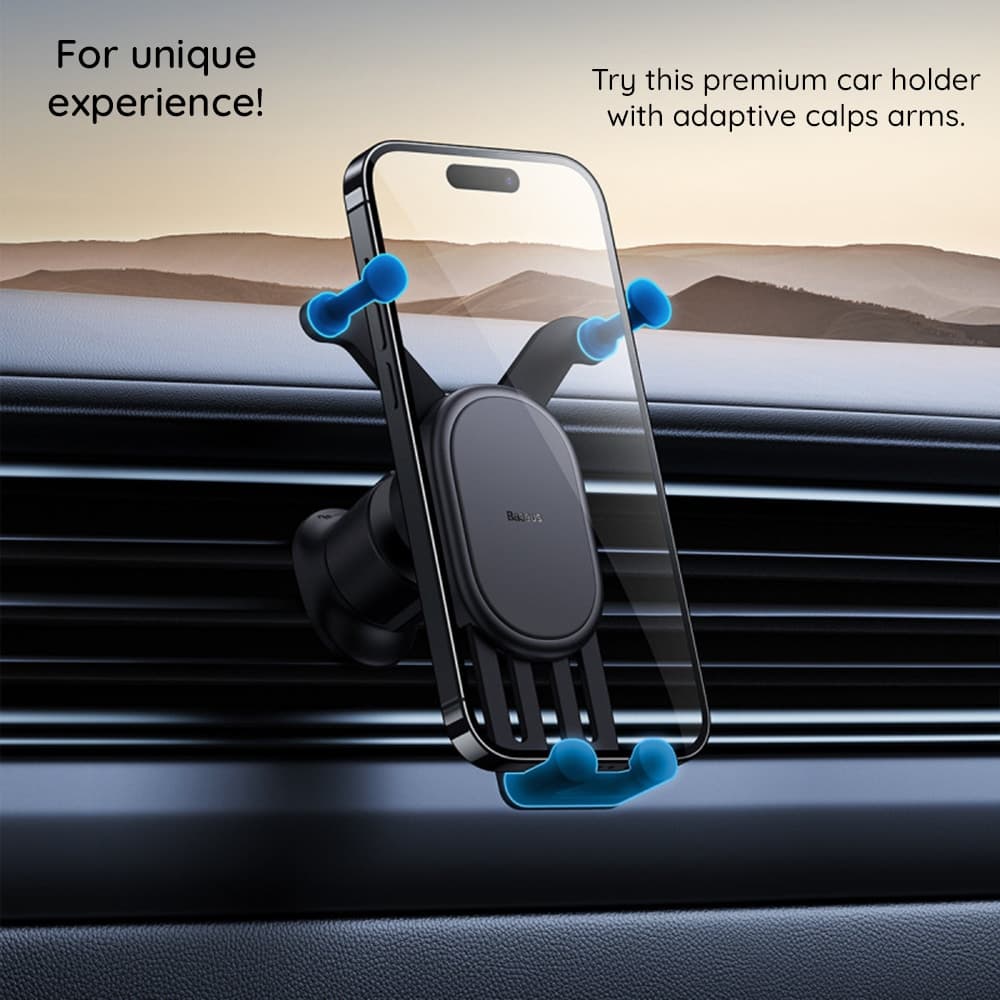 Baseus car holder with built-in 15W inductive charger for air vent Μαύρο 6