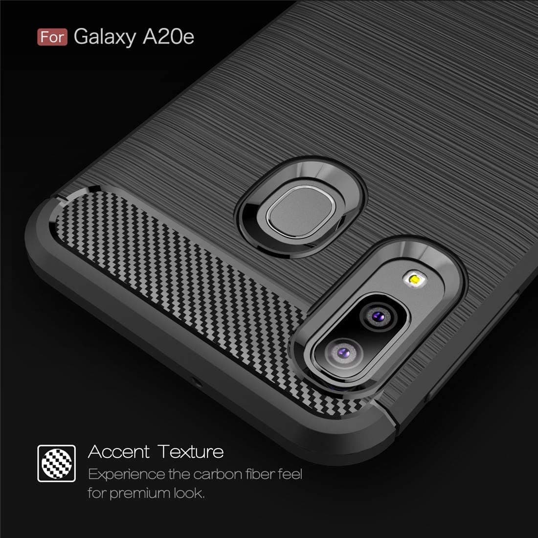 Techsuit Carbon Silicone - θήκη για Samsung Galaxy A20e - Μαύρο 5