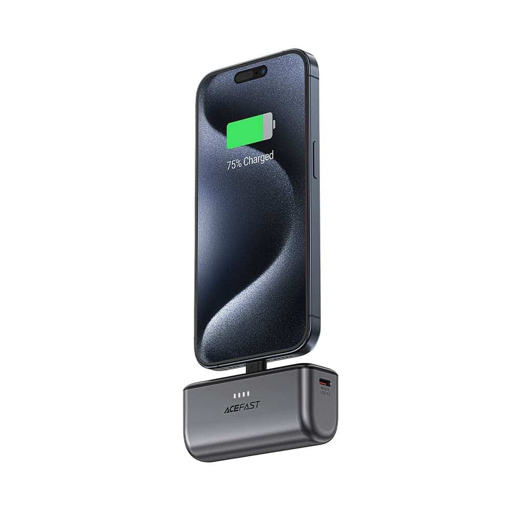 Acefast - Power Bank (m9-5000) - 2x Type-C, Pd20w, 5000mah, Led Indicator, Folding Plug, With Type-C Καλώδιο, 0.3m - Black 5
