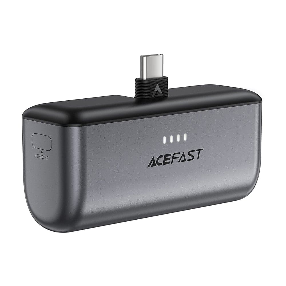 Acefast - Power Bank (m9-5000) - 2x Type-C, Pd20w, 5000mah, Led Indicator, Folding Plug, With Type-C Καλώδιο, 0.3m - Black