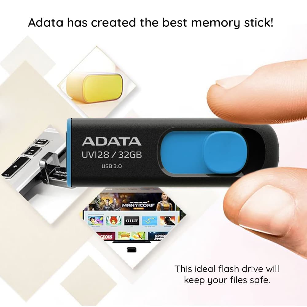 USB-A 3.2 Flashdrive Adata Uv128, 64gb Auv128-64g-Rbe 4
