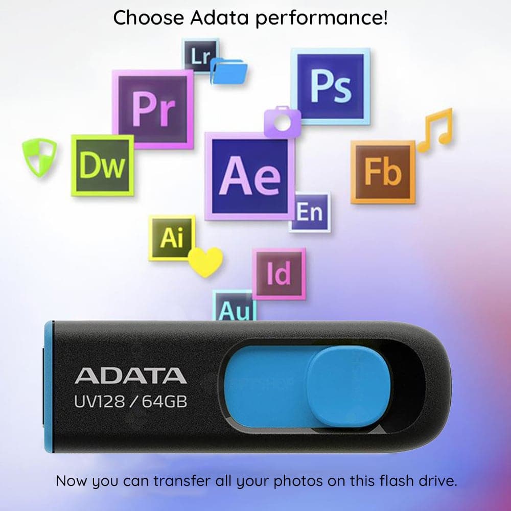 USB-A 3.2 Flashdrive Adata Uv128, 64gb Auv128-64g-Rbe 5