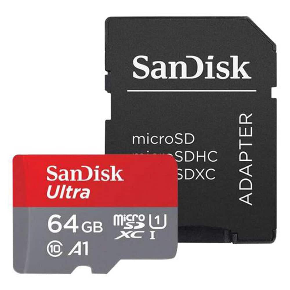 Sandisk - Κάρτα Μνήμης Ultra (sdsquab-064g-Gn6ma) - MicroSDXC Με Αντάπτορα, 64gb, Class 10, 140mb/s, Uhs-I U1 - Κόκκινο / Γκρι
