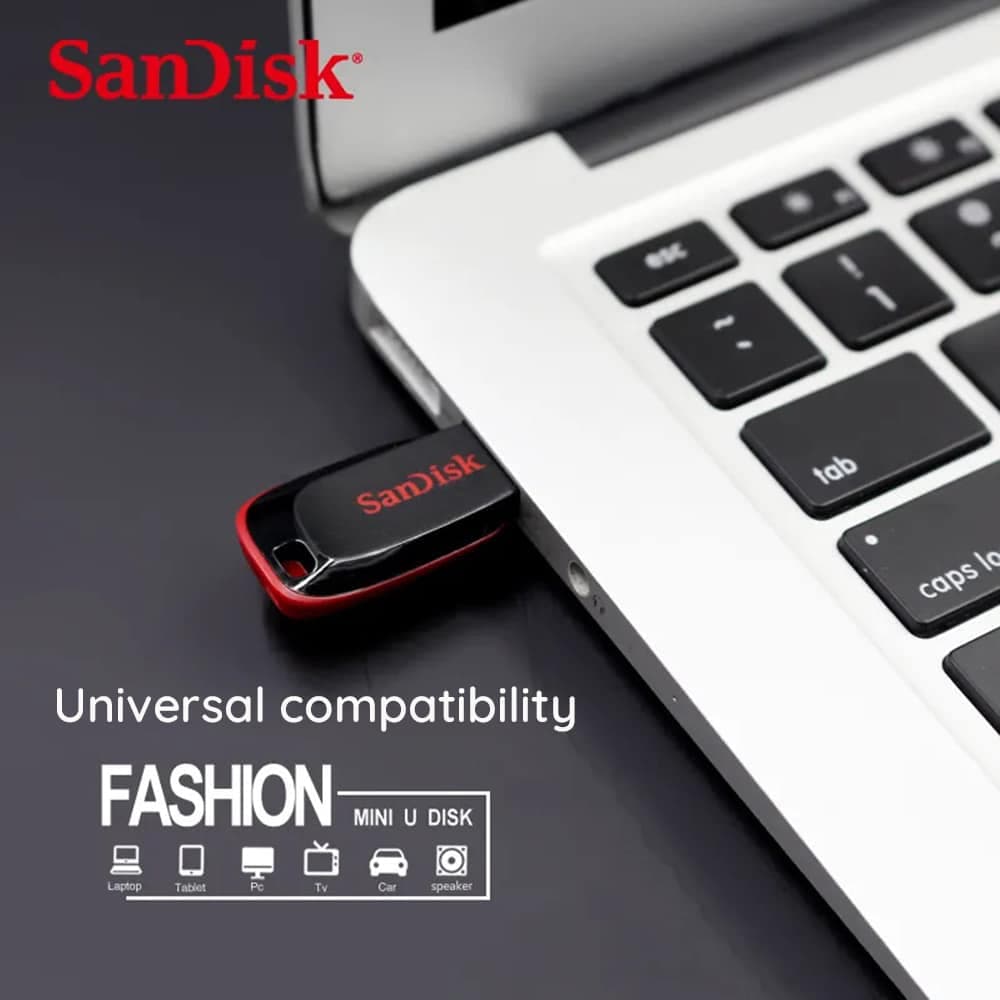 Sandisk - USB Stick (sdcz50-064g-B35) - USB 2.0 Flash Drive, 64gb - Μαύρος / Κόκκινος 3