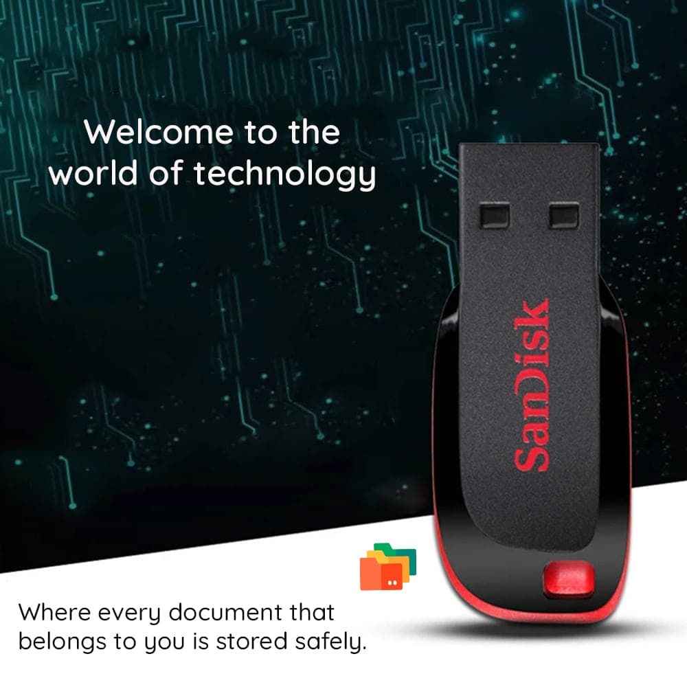 Sandisk - USB Stick (sdcz50-064g-B35) - USB 2.0 Flash Drive, 64gb - Μαύρος / Κόκκινος 4