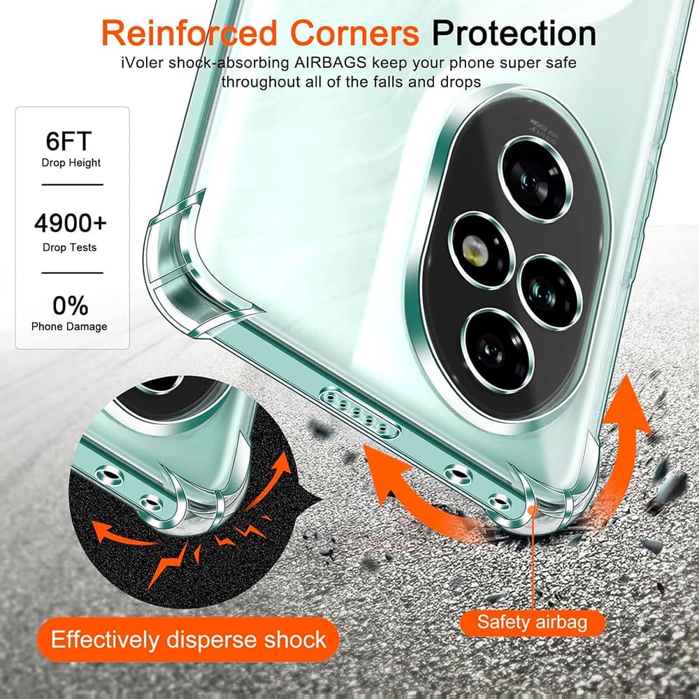 Techsuit Shockproof Clear Silicone - θήκη για Honor 200 Pro - Διάφανο 4