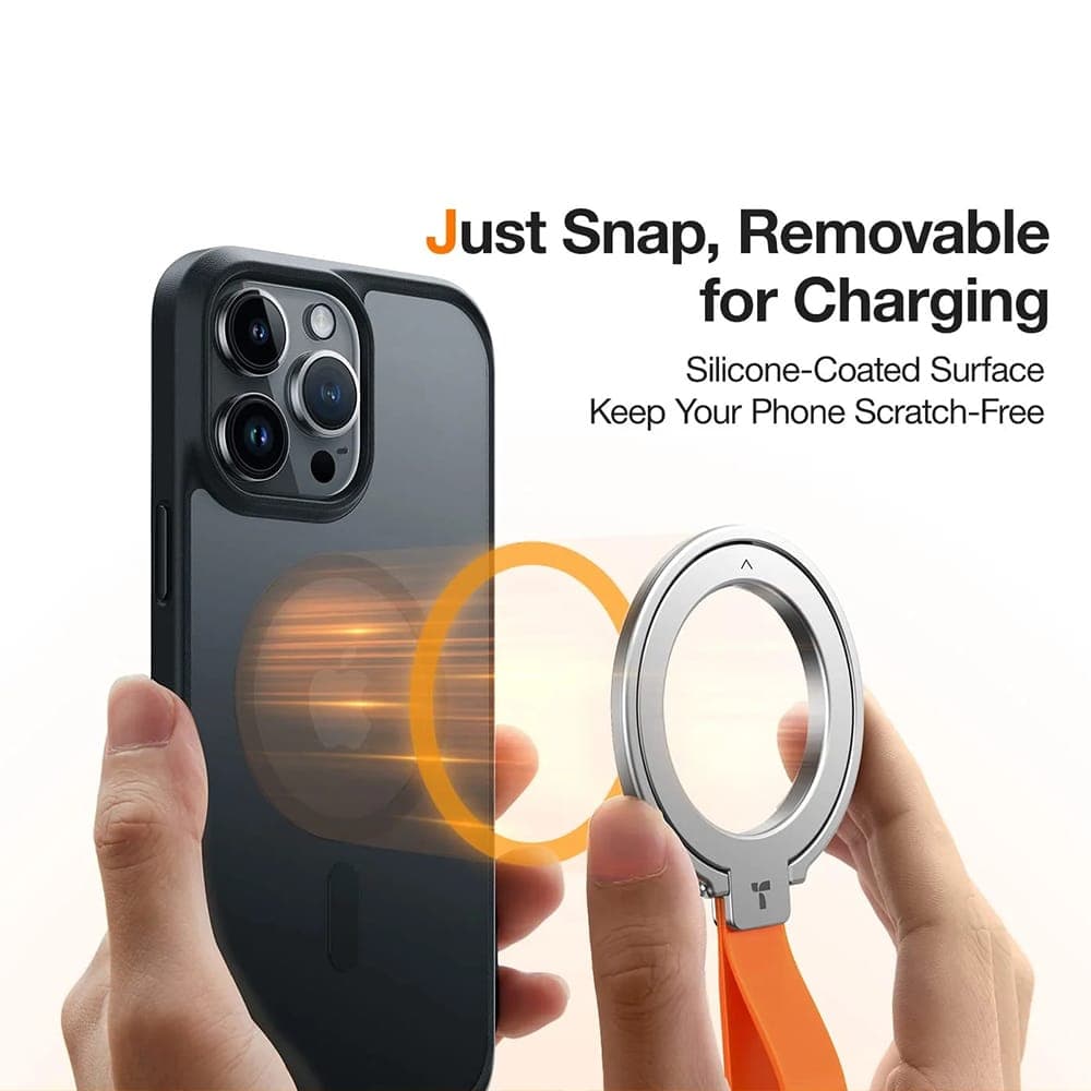 Torras - Ostand Magnetic Ring - 360° Rotatable Stand, Phone Holder/grip, Easy Attach - Black 3