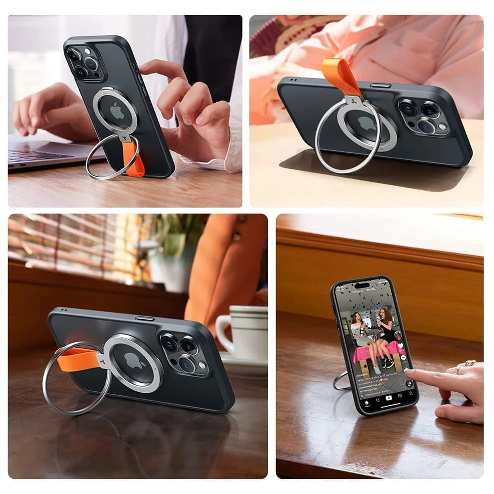 Torras - Ostand Magnetic Ring - 360° Rotatable Stand, Phone Holder/grip, Easy Attach - Silver 6