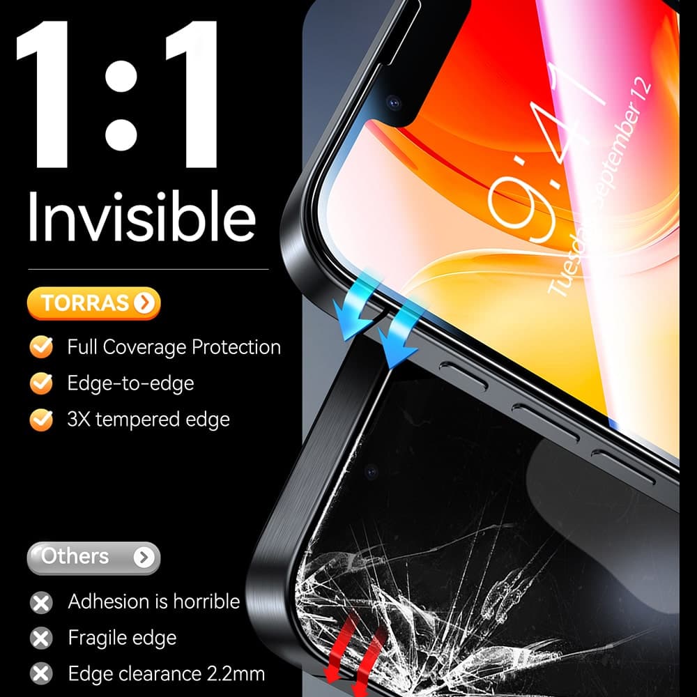 Torras - Glassgo Install Master (2 Pack) - iPhone 16e - Black 4