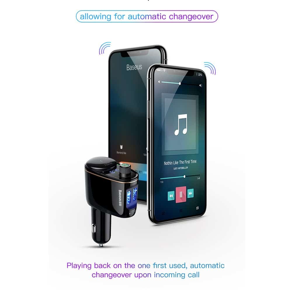 Baseus S-06 Bluetooth/USB car FM transmitter (Overseas Edition) - Μαύρο 4