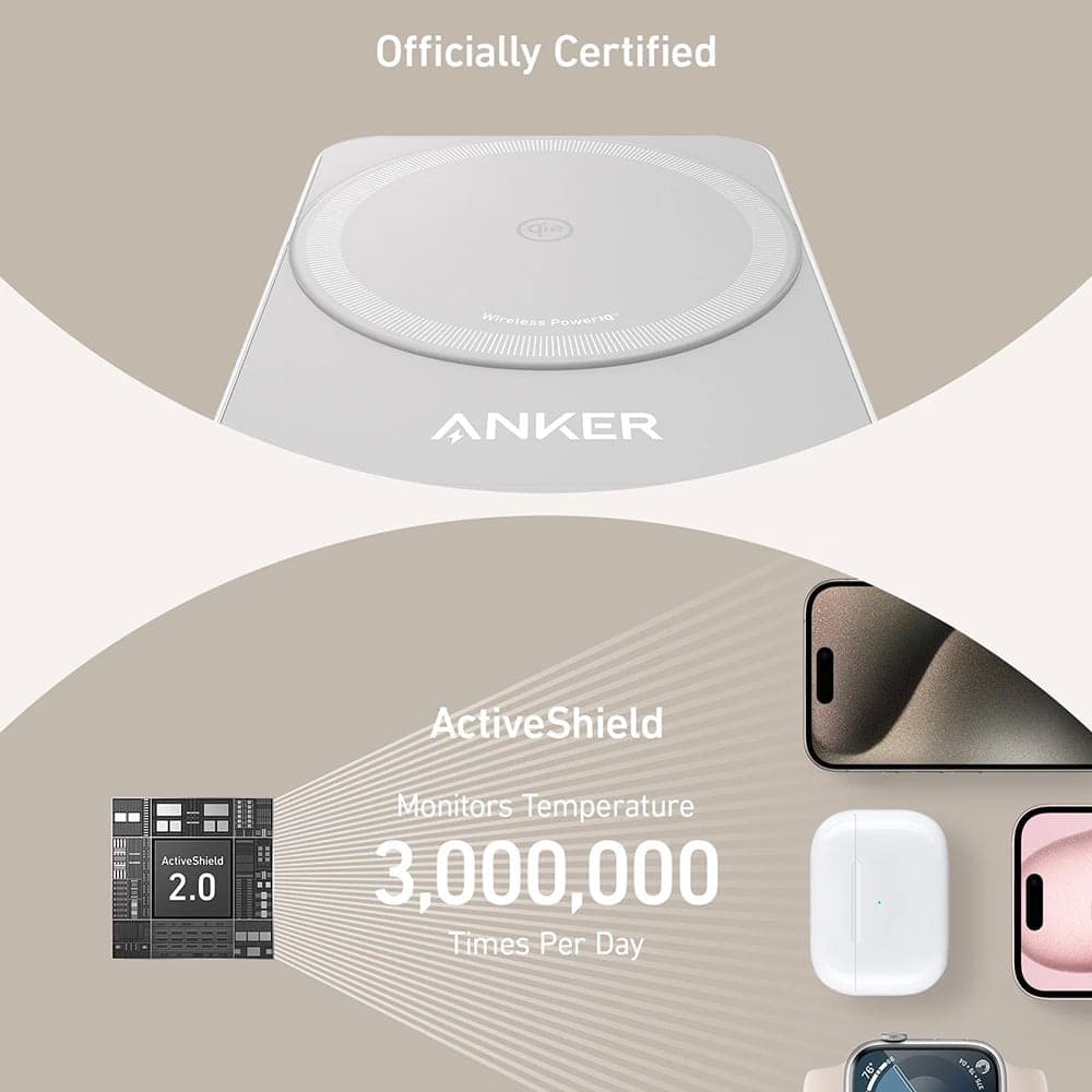 Anker - Power Bank MagGo 3in1 (B2557321) - Qi2, για Apple, 15W, με Φορτιστή USB-C και Καλώδιο Τύπου-C - Λευκό 5