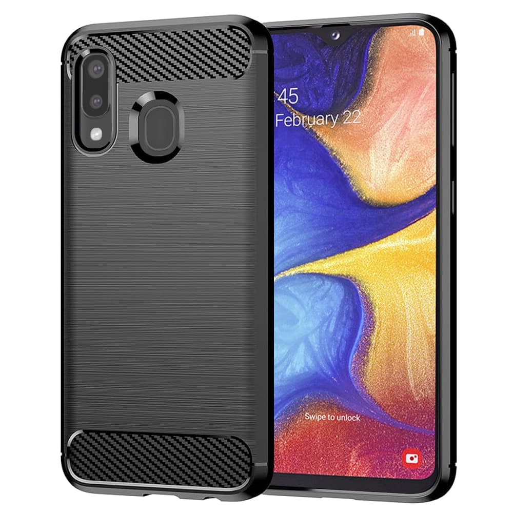 Techsuit Carbon Silicone - θήκη για Samsung Galaxy A20e - Μαύρο