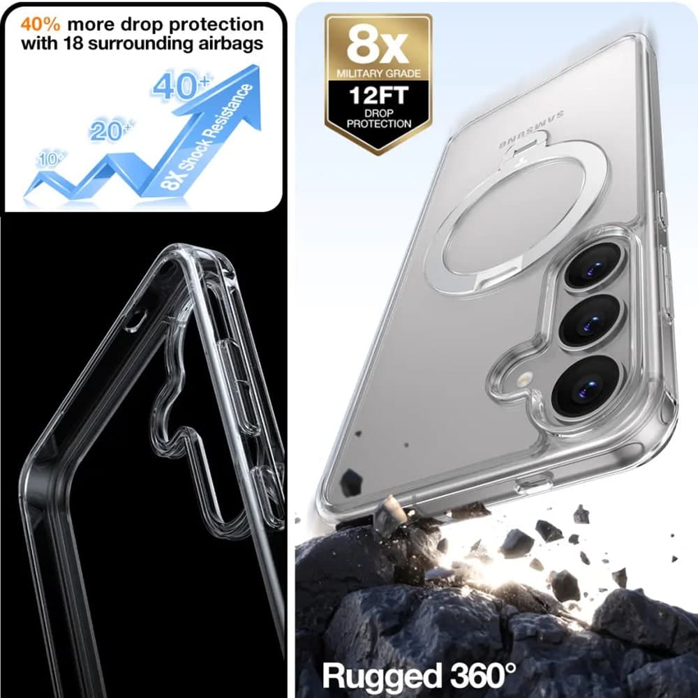Torras Ostand Spin - θήκη για Samsung Galaxy S25 Plus - Διάφανο 6