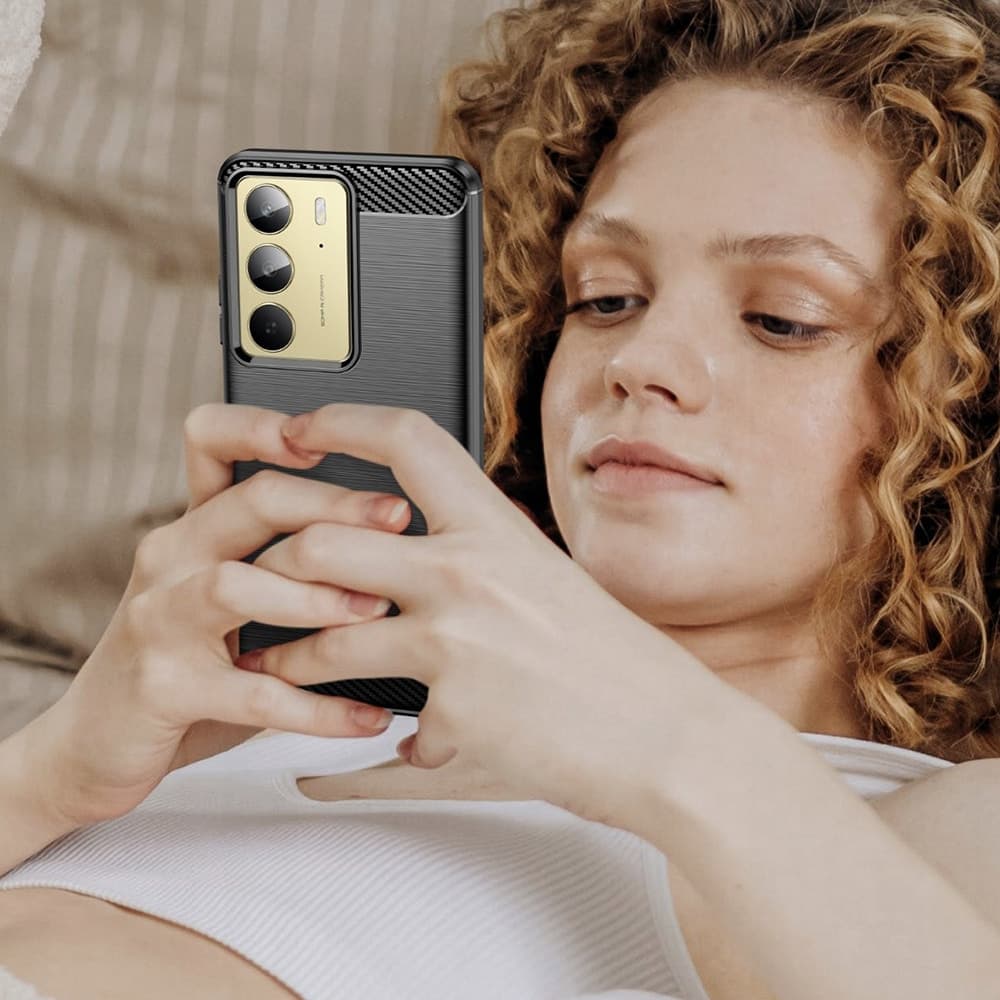 Techsuit Carbon Silicone - θήκη για Realme C75 / 14x - Μαύρο 6