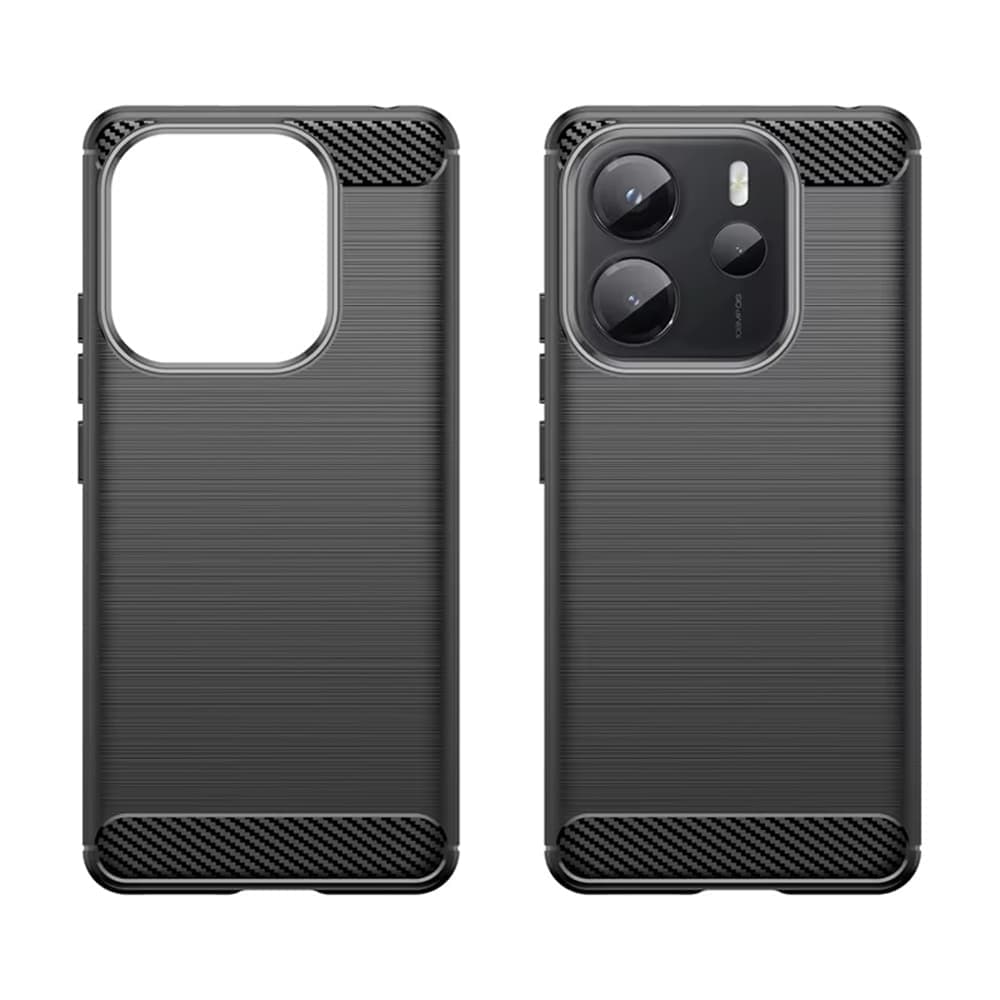 Techsuit Carbon Silicone - θήκη για Xiaomi Redmi Note 14S - Μαύρο 2