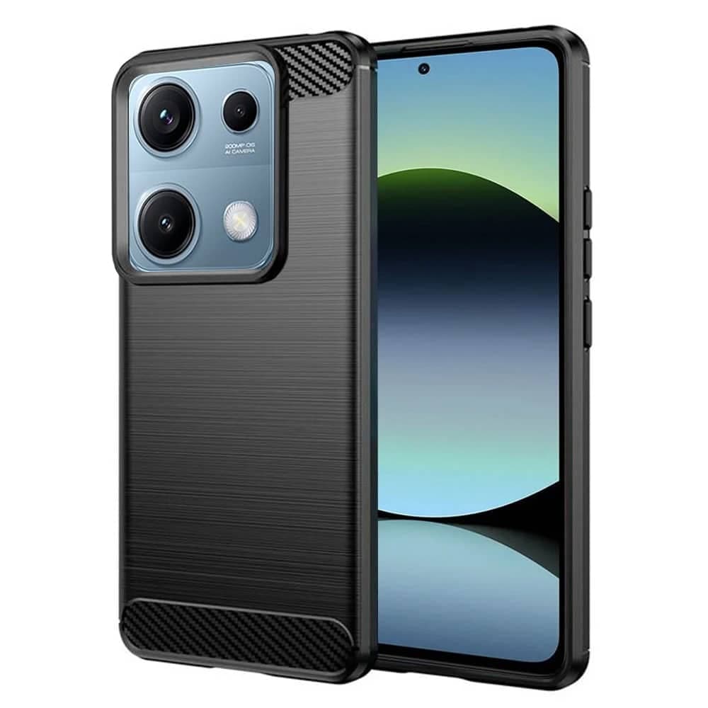 Techsuit Carbon Silicone - θήκη για Xiaomi Redmi Note 14S - Μαύρο
