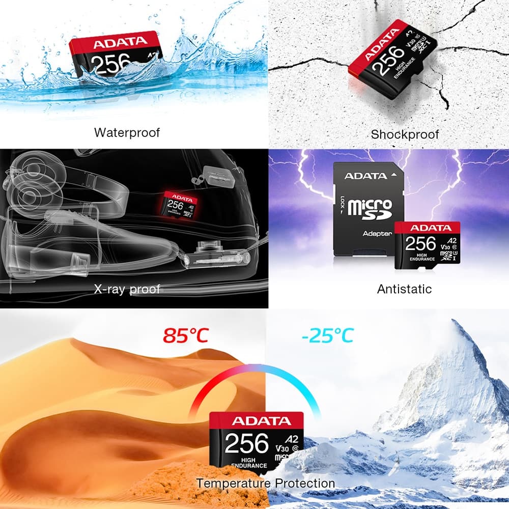 Κάρτα μνήμης microSDXC Adata με προσαρμογέα, 256Gb, Κλάση 10 / UHS-1 U3 AUSDX256GUI3V30SHA2-RA1 4
