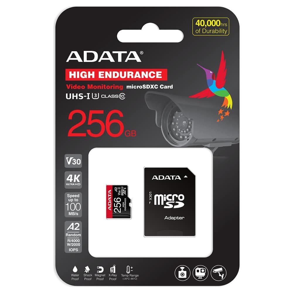 Κάρτα μνήμης microSDXC Adata με προσαρμογέα, 256Gb, Κλάση 10 / UHS-1 U3 AUSDX256GUI3V30SHA2-RA1 5