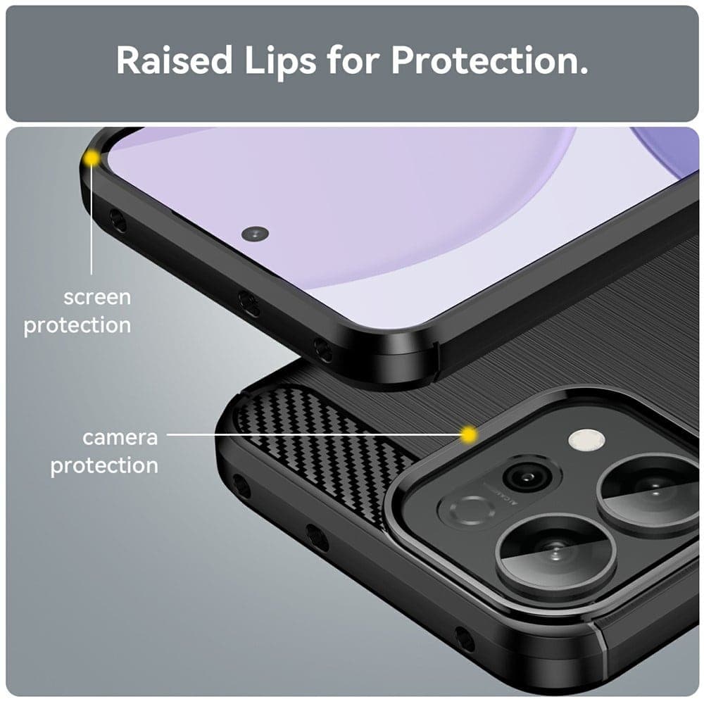 Techsuit Carbon Silicone - θήκη για Oppo Reno - Μαύρο 3