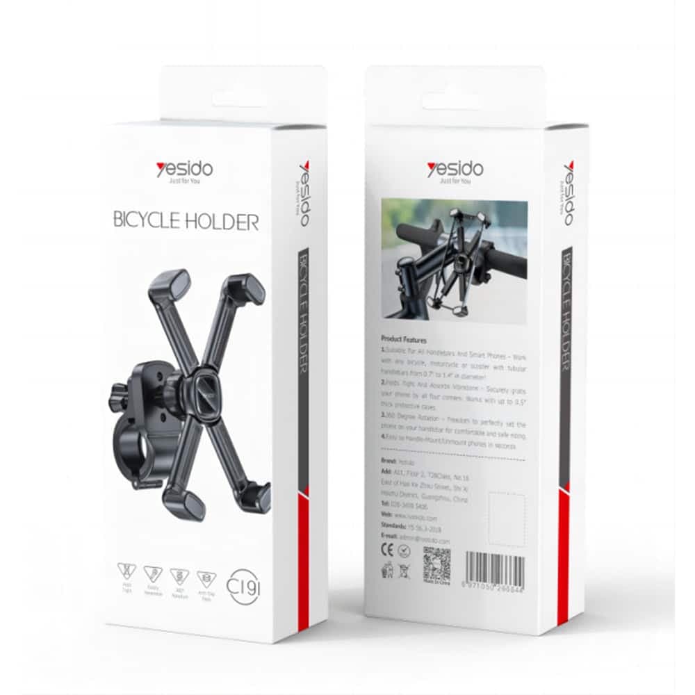 Yesido - Bike Holder (c191) - For Bicycle/motocycle, Multi-Angle Adjustment, 4.5-6.8" - Black 5