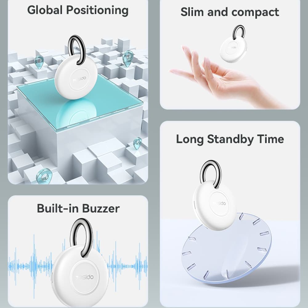 Yesido - Airtag (ec14) - Works With "Apple Find My", 240mah, Long Battery Life - White 8