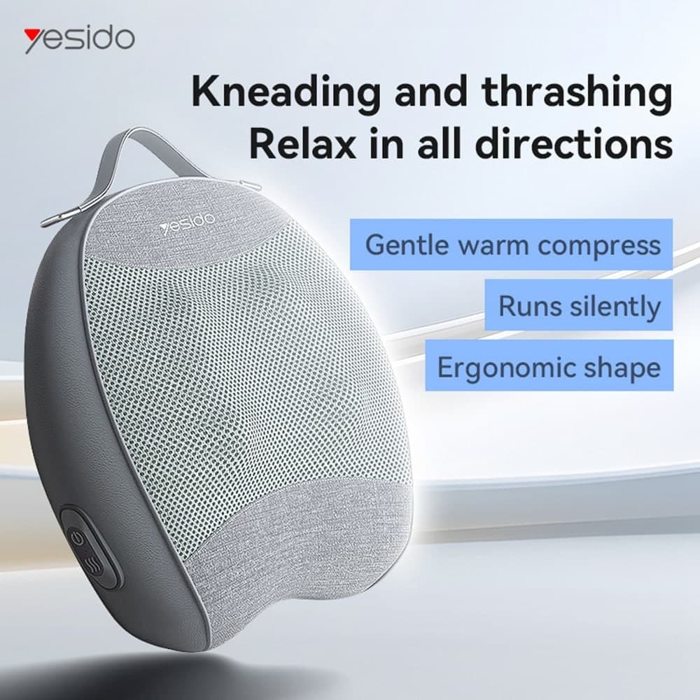 Yesido - Back Massager (mg15) - With Heating Function, Quiet Operation, 32w, 2000mah - Gray 2