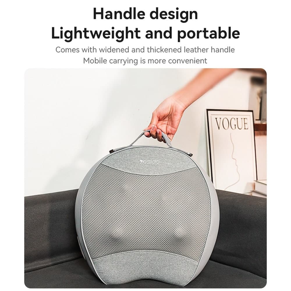 Yesido - Back Massager (mg15) - With Heating Function, Quiet Operation, 32w, 2000mah - Gray 9