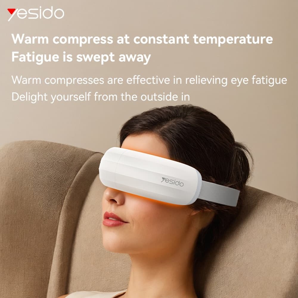 Yesido - Eye Massager (mg13) - Type-C, Rechargeable, Adjustable, 3-Level Temperature Adjustment, 600mah - White 3