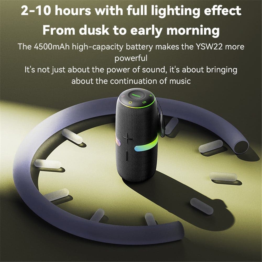 Yesido - Wireless Speaker (ysw22) - Bluetooth 5.3, Tws, Rgb Lights, Ipx6, Radio Fm, Tf, Aux, Type-C, 4500mah, 30w - Black 8