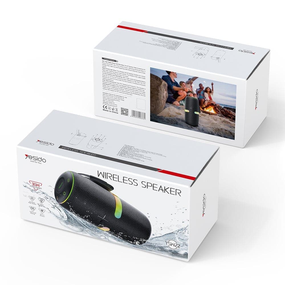 Yesido - Wireless Speaker (ysw22) - Bluetooth 5.3, Tws, Rgb Lights, Ipx6, Radio Fm, Tf, Aux, Type-C, 4500mah, 30w - Black 11