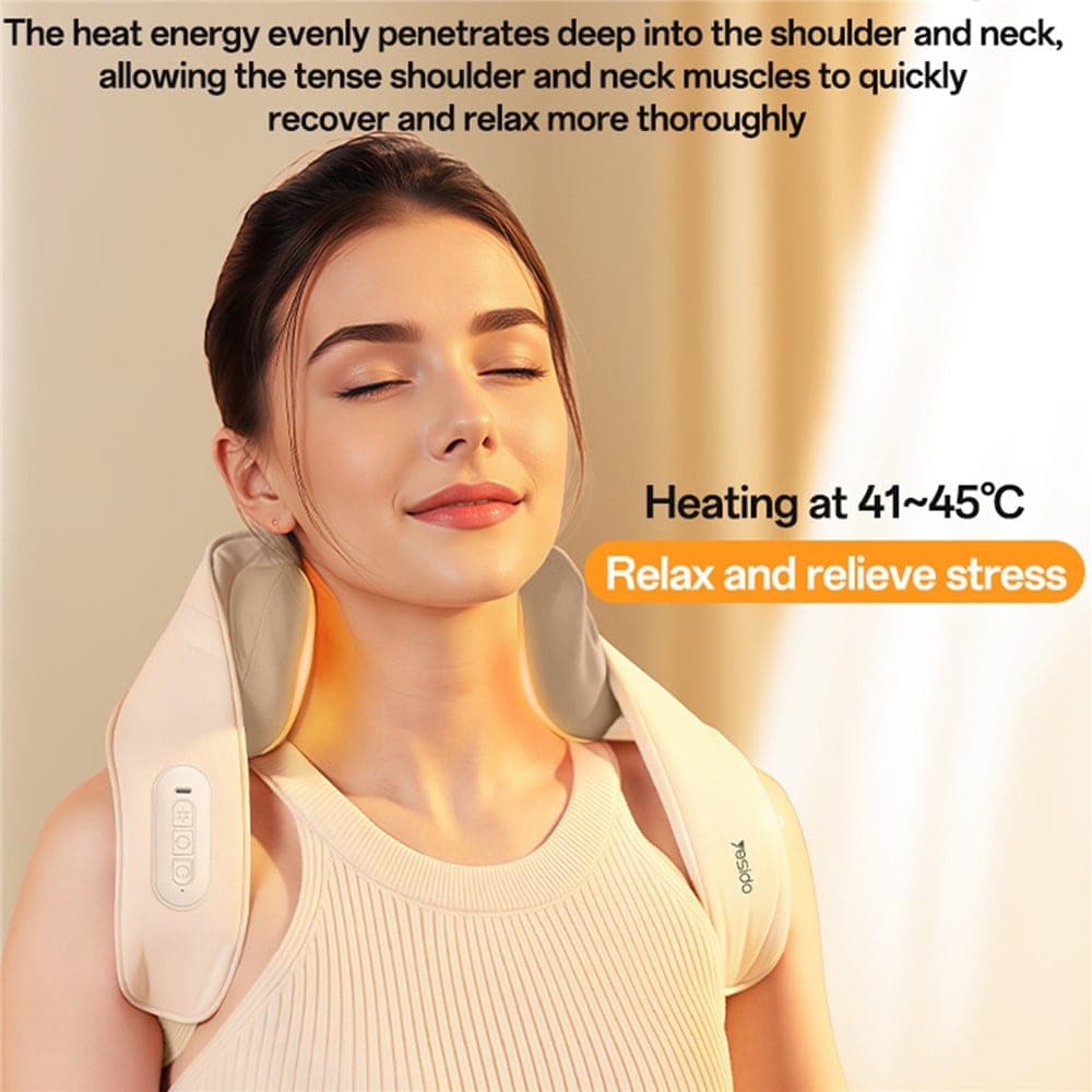 Yesido - Neck Massager (mg11) - Adjustable, 3 Versatile Massage Modes, Soothing Heat Therapy, 2400mah - Beige 4