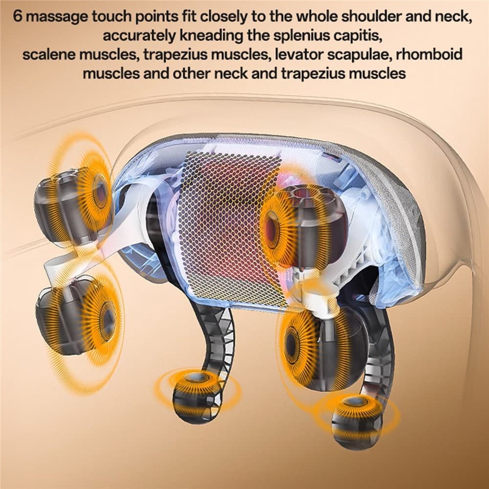 Yesido - Neck Massager (mg11) - Adjustable, 3 Versatile Massage Modes, Soothing Heat Therapy, 2400mah - Beige 9