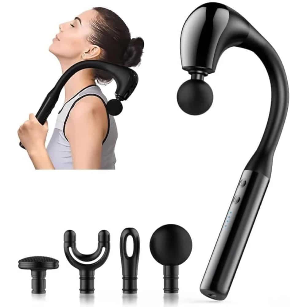 Yesido - Handheld Back Massager (mg07) - Usb, 15w, 1500mah, 5 Levels Of Intensity Adjustable - Black